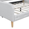 Sapphtopaz Daybed with 4 Support Legs Velvet Fabric Upholstered Bed Frame with Button Tufted and Slats Support for Apartment, Bedroom - 2 of 4
