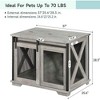 Dog Crate, Farmhouse Dog Crate Furniture with Sliding Barn Door,  Top Dog Kennel End Table with Wheels & Movable Divider, for Medium Dogs - 3 of 4