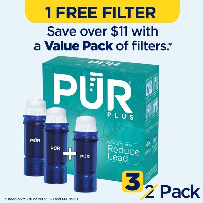 PUR PLUS 3-Pack Blue Water Pitcher Replacement Filters