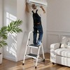 TopComfy 2 Step Stool Folding Ladder with Anti Slip Wide Pedals Handrails Portable Heavy Duty for Home Kitchen Office, White, 15.74"*2.75"*35.23" - 2 of 4