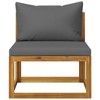 vidaXL 3 Piece Patio Lounge Set with Cushions Solid Acacia Wood - 2 of 4