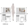 Okak Vanity Table with Drawers and Lights, 41" Large Size Left Drawer Desktop and Cushioned Stool, Extra Large Touch Control LED Mirror - 3 of 4