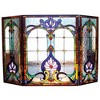 Chloe Lighting Tiffany-Glass 3pcs Folding Victorian Fireplace Screen 44" Wide - 2 of 4