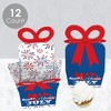 Big Dot of Happiness Firecracker 4th of July - Square Favor Gift Boxes - Red, White and Royal Blue Party Bow Boxes - Set of 12 - 3 of 4