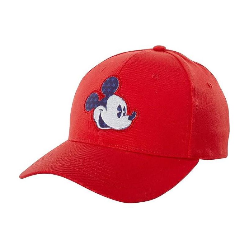 Mickey Mouse Men’s Snap-Back Baseball Cap, Dad Hat (Red), 1 of 4
