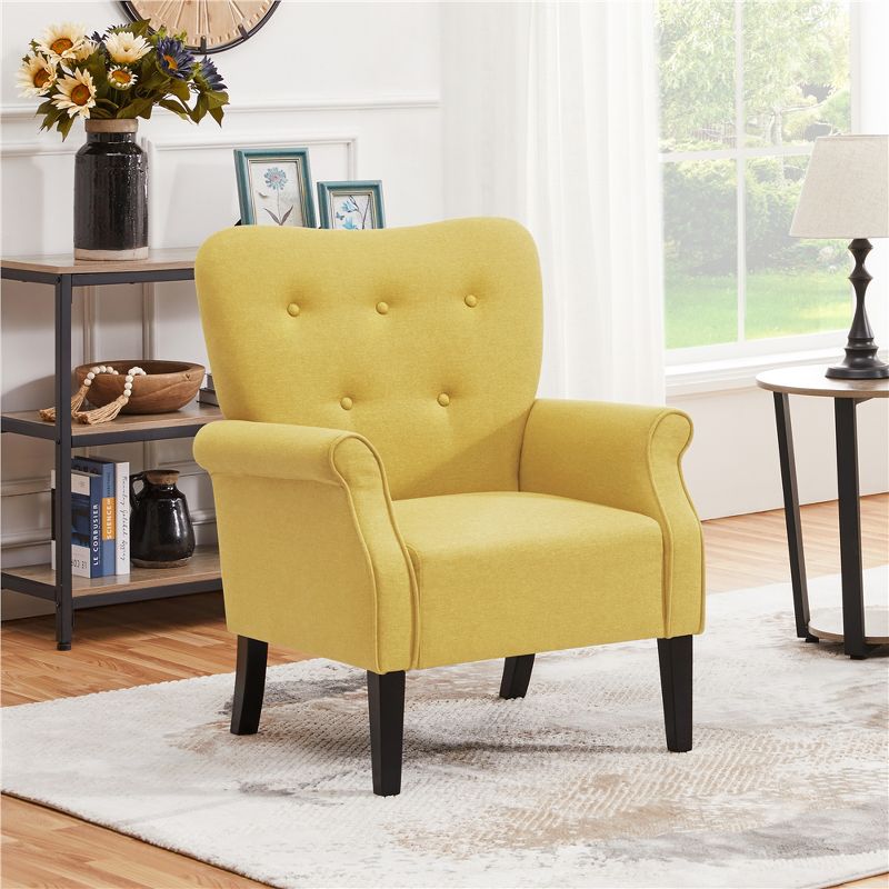 Yaheetech Fabrics Upholstered Accent Chair Arm Chair for Living Room, 2 of 10