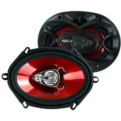 BOSS Chaos CH5730 5x7" 300W 3-Way Car Coaxial Audio Stereo Speakers Red