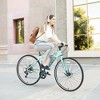NAYSAYE Bicycles 7 Speed Hybrid Bike Aluminum Frame Double Disc Brakes for City Adventures, Green, 64.57"*25.19"*37.79" - 2 of 4