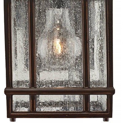 Kathy Ireland Bronze 11" Outdoor Wall Light with Frosted Seeded Glass