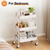 KTMBDW 3 Tier Rolling Cart Organizer, Rolling Cart with Lockable Wheels and Handle, Utility Cart Storage Cart for Nursery, Kitchen, Bathroom - 2 of 4