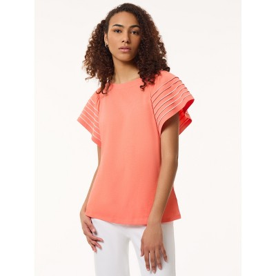 Jones New York Flutter Short Sleeve Top