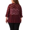 Agnes Orinda Women's Plus Size Casual Open Front 3/4 Sleeve Sheer Lace Cardigan - 4 of 4
