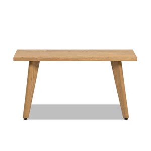 Jennifer Taylor Home Capri 35.5" Solid Red Oak Wood Bench - 1 of 4