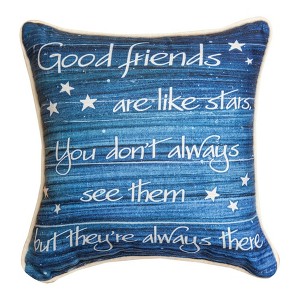 Inspirational Word Pillow – Good Friends Are Like Stars by Manual Woodworkers and Weavers - 1 of 3