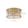 LLHZSY 2-Lights 13 2/5" Flush Mount Drum Glass Ceiling Light Fixture-Gold - 4 of 4