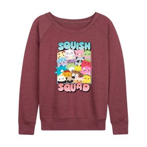 Women's - Squishmallows - Squish Squad Lightweight French Terry Wide Neck Long Sleeve Shirt - 1 of 4