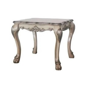 28" Dresden Coffee Table Vintage Bone White - Acme Furniture: Claw Feet, Carved Details - 1 of 4