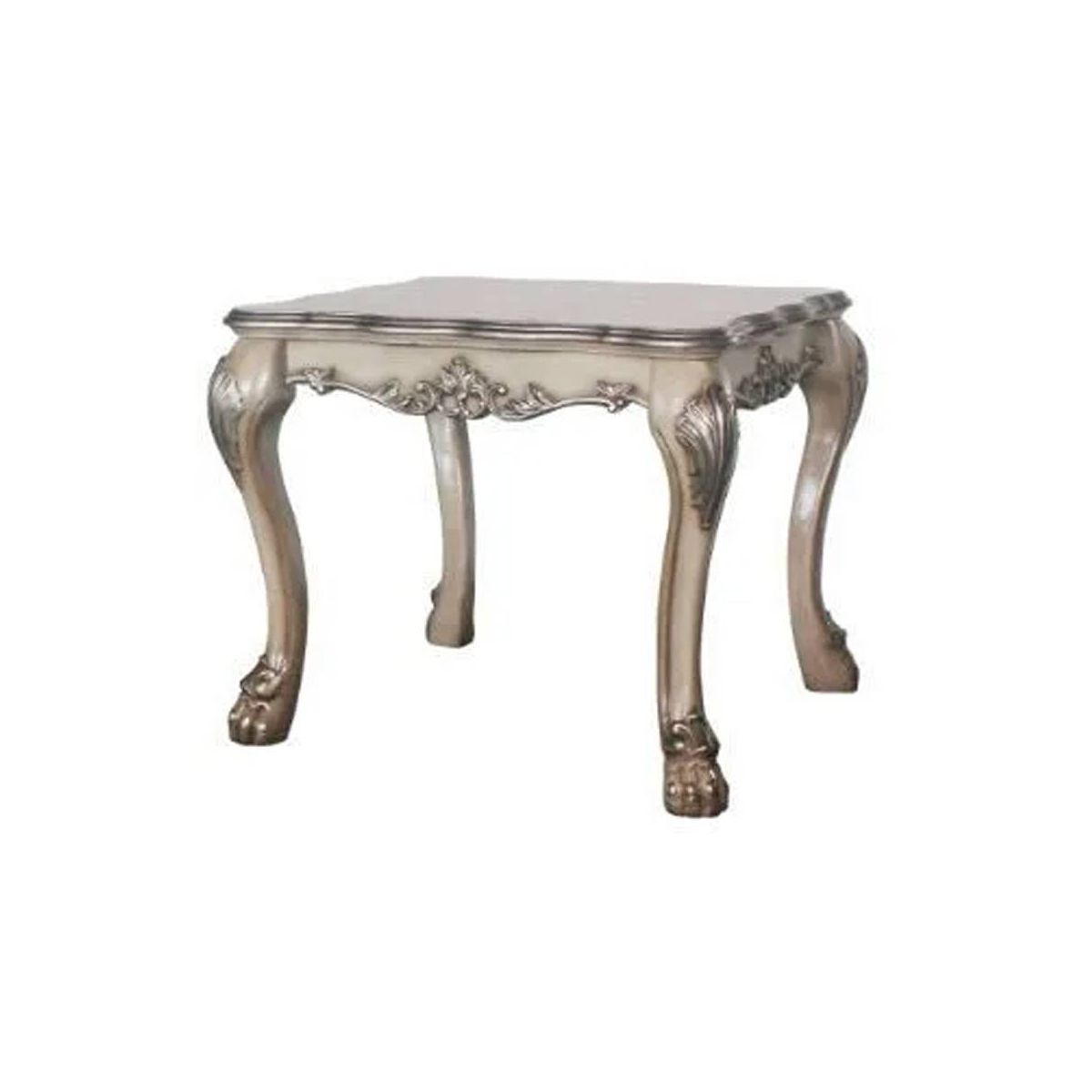 28" Dresden Coffee Table Vintage Bone White - Acme Furniture: Claw Feet, Carved Details
