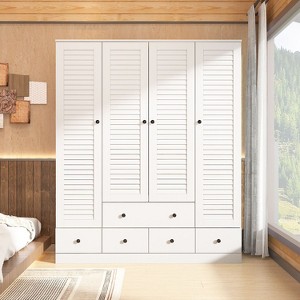 FUFU&GAGA 4-Doors Armoire With Hanging Rod and 5 Drawers - 1 of 4