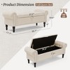 Arceso Storage Bench,50” Queen Linen Tufted Button End of Bed Bench, Upholstered Bedroom Bench,Ottoman Bench for End of Bed Living Room, Entryway - 4 of 4