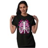 Halloween Skeleton Rib Cage Hearts Womens Graphic T Shirt Tees Brisco Brands - 3 of 4