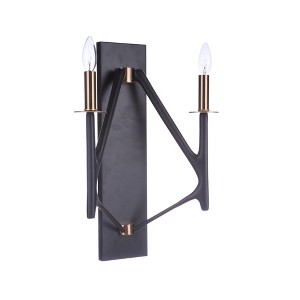 Craftmade Lighting The Reserve 2 - Light Wall Light in  Flat Black/Painted Nickel - 1 of 1