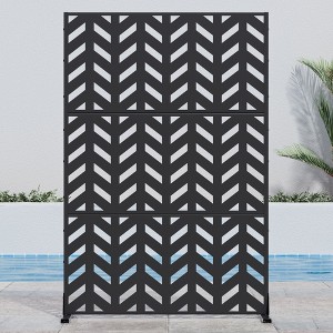 PexFix Outdoor Metal Privacy Screen Garden Fence Arrow Pattern Wall Applique - 1 of 4