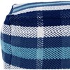 Livabliss Jacobean 14"H x 20"W x 20"D Traditional Dark Blue Pouf: Cotton, Solid Pattern, Rectangle Shape, Classic Style - 2 of 4
