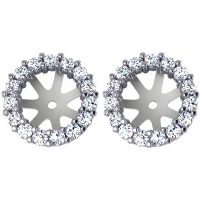 Pompeii3 5/8ct  Diamond Earring Studs Halo Jackets 14 Kt (7-7.5mm)