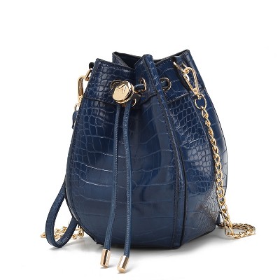 MKF Collection Cassidy Crocodile Embossed Vegan Leather Women’s Hobo Bucket Bag by Mia K