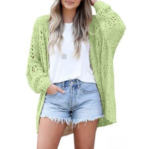 Imily Bela Women's Bohemian Style Cardigan Sweater, Loose Crochet Cardigan Jacket - 1 of 2