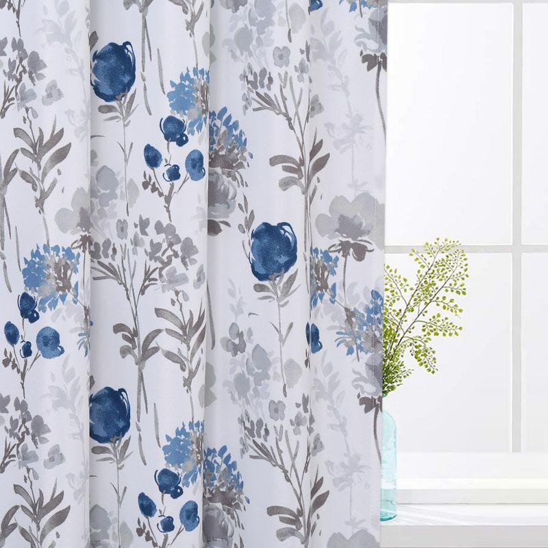 Watercolor Floral Print Rod Pocket Short Cafe Kitchen Curtains, 5 of 6