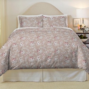 Pointehaven 180 GSM Brushed Soft Cotton Heavy Weight Flannel Printed Oversized Duvet Set - 1 of 4