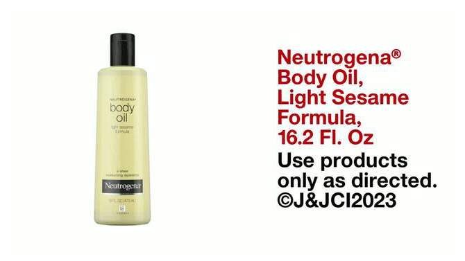 Neutrogena Light Sesame Formula Body Oil for Dry Skin - Original Scent - 16 fl oz, 2 of 9, play video