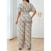MOCAMEL  V-Neck Short Sleeve All-Over Striped Print Elastic Waist Drawstring Waist Elegant Casual Romper For Women - 2 of 4