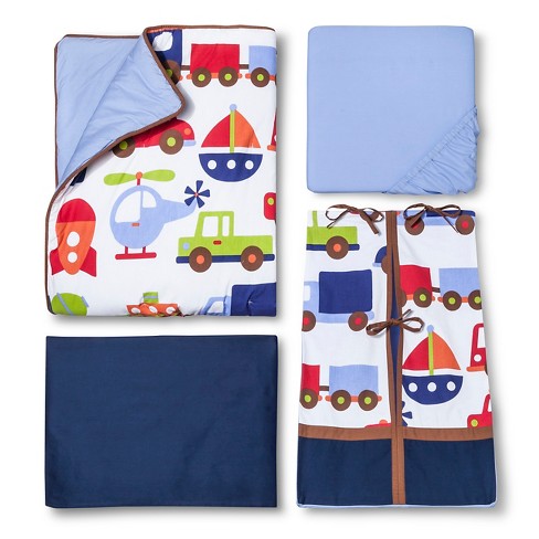 Bacati Crib Bedding Set 10pc Transportation Target