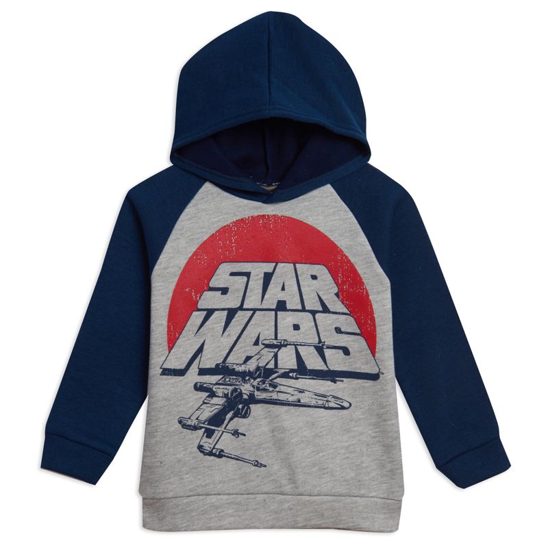 Star Wars The Mandalorian Darth Vader X-Wing Millennium Falcon Fleece Pullover Hoodie Toddler to Big Kid, 1 of 5