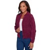Alfred Dunner Women's Zip-Front Chenille Collared Cardigan - 3 of 4