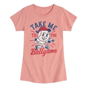 Girls' - Instant Message - Take Me To The Ballgame Fitted Short Sleeve Graphic T-Shirt - 1 of 4