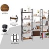 Whizmax Triple Wide 5 Tier Metal Fram BookShelf, Large Industrial Bookcases with Open Display Shelves,RetroBrown - 3 of 4