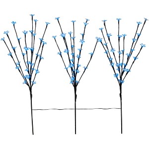 Northlight Pre-Lit Cherry Blossom Artificial Tree Branches - 2.5" - Blue LED LIghts - Set of 3 - 1 of 4