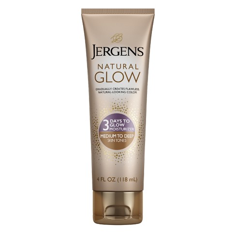 Jergens Natural Glow 3 Days To Glow Moisturizer, Self Tanner Lotion, Medium To Deep Sunless Tanner - 4 fl oz - image 1 of 4
