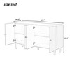 58" Modern Four-Door Sideboard with Wavy Pattern Doors, Cylindrical Legs & Metal Handles, Adjustable Storage for Living Room, Entryway - 4 of 4