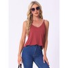 cheibear Women's Basic V Neck Sleeveless Camisoles Spaghetti Strap Tank Pajama Tops - 2 of 4