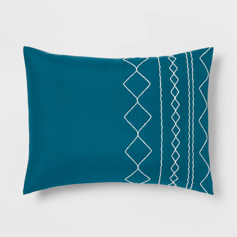 5pc Diamond Stitch Comforter Bedding Set Dark Teal Blue - Threshold™, 5 of 13