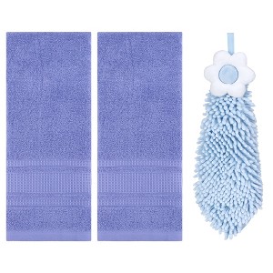 REGALWOVEN 3 Pcs Solid Soft Absorbent Hand Towels for Bathroom - 1 of 4