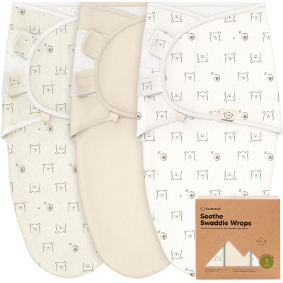 3pk Soothe Baby Swaddle 0-6 Months, Organic Baby Swaddle Sleep Sacks, Newborn, Infant Swaddle Sack
