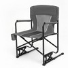 Sevobal Outdoor Portable Chairs Freestyle Rocker Camping Chair with Durable Armrests and Drink Holder for Patio and Backyard, Gray, 36.02"*4.92"*25.2" - 4 of 4