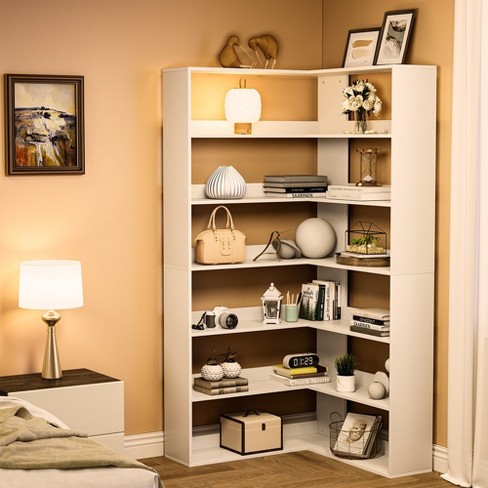 Corner fashion bookcase target