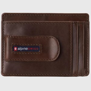 Alpine Swiss RFID Dermot Money Clip Front Pocket Wallet For Men Leather Comes in a Gift Box - 1 of 4